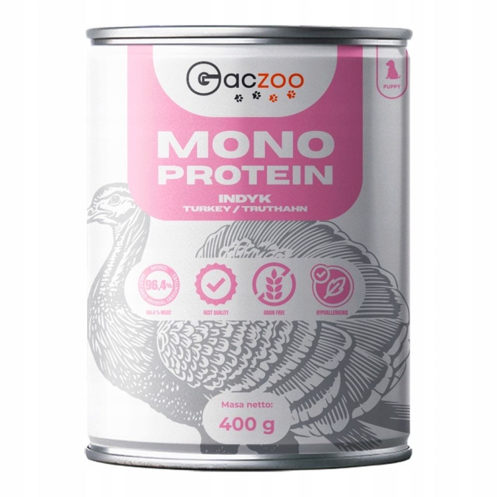 Gaczoo MONO Protein Puppy karma mokra dla szczeniąt Indyk 400g